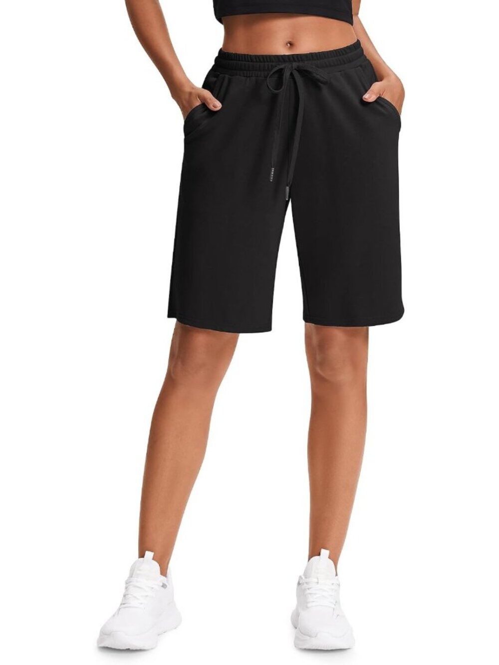 Comfortable Cotton Bermuda Shorts for Women | 10" Sweat Shorts with Deep Pockets